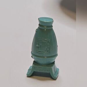 Miniature Tiny Turquoise Pot Belly Stove Figurine Collectible Toy ~Read Details